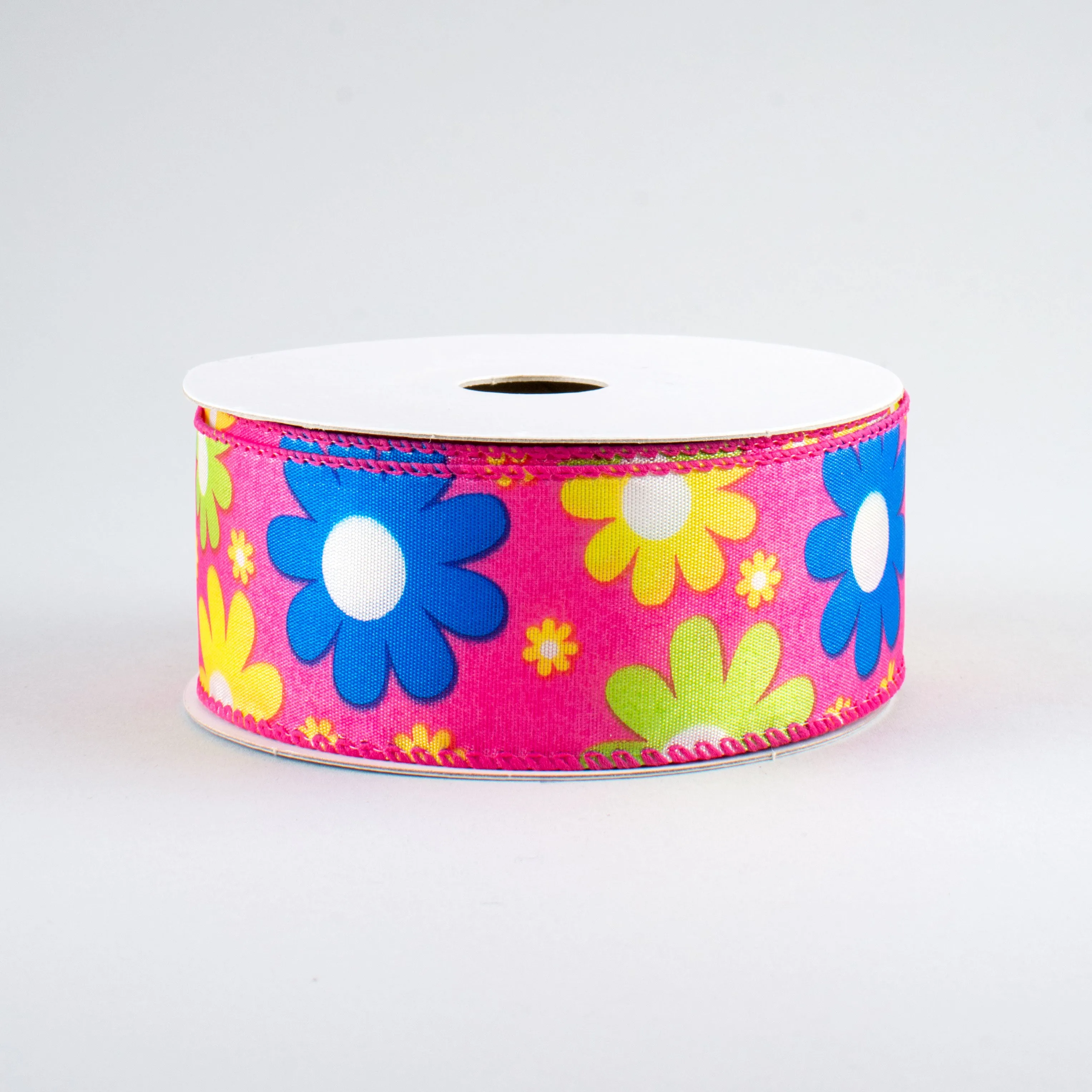 1.5" Bright Flowers Ribbon: Fuchsia (10 Yards)