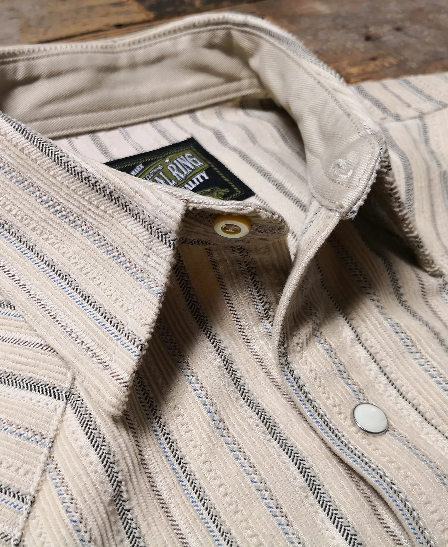 1950s 8 oz Striped Corduroy Western Shirt