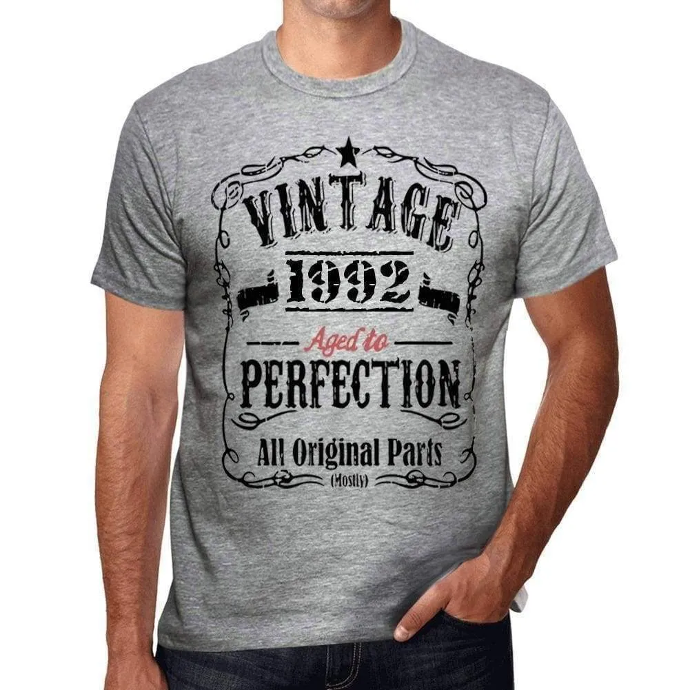 '1992 Vintage Aged to Perfection Men's T-shirt Grey Birthday Gift 00489