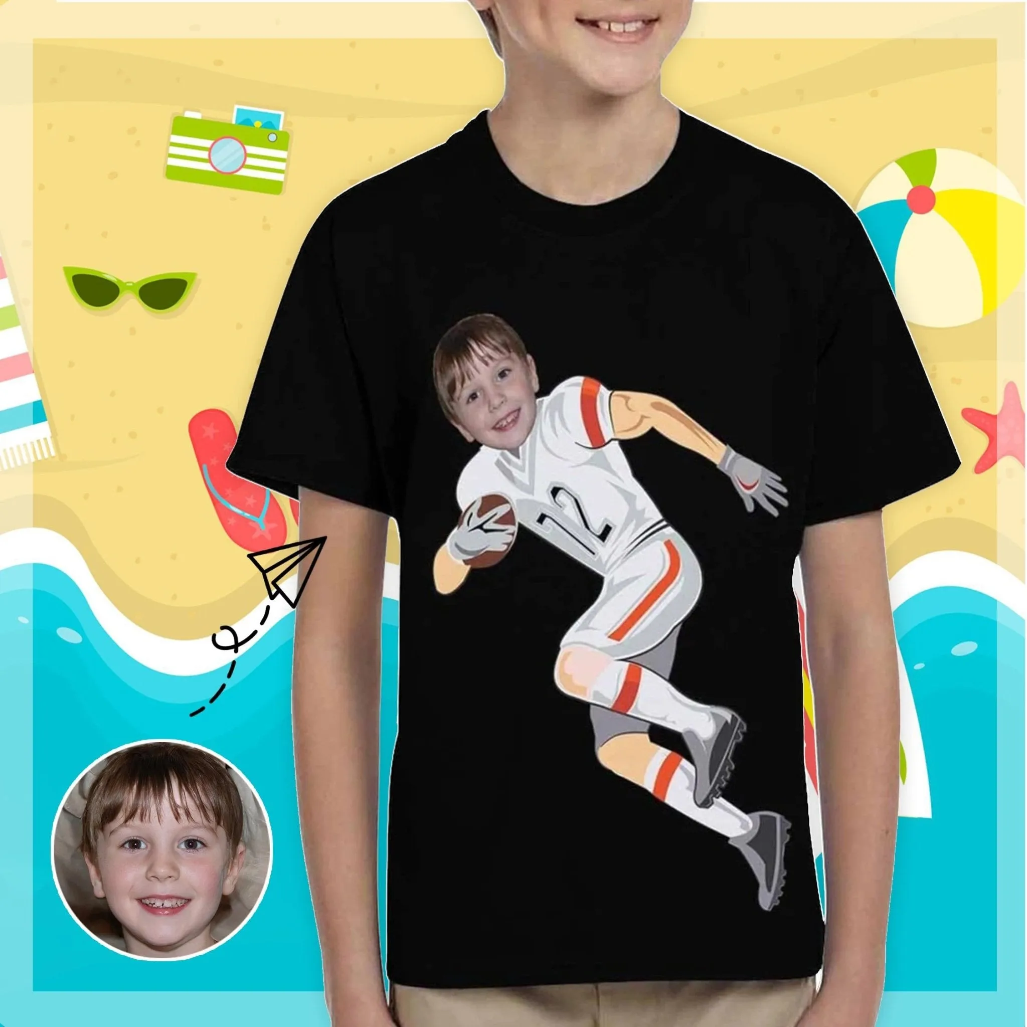 #6-15Y Custom Face Play With Me Kid's T-shirt