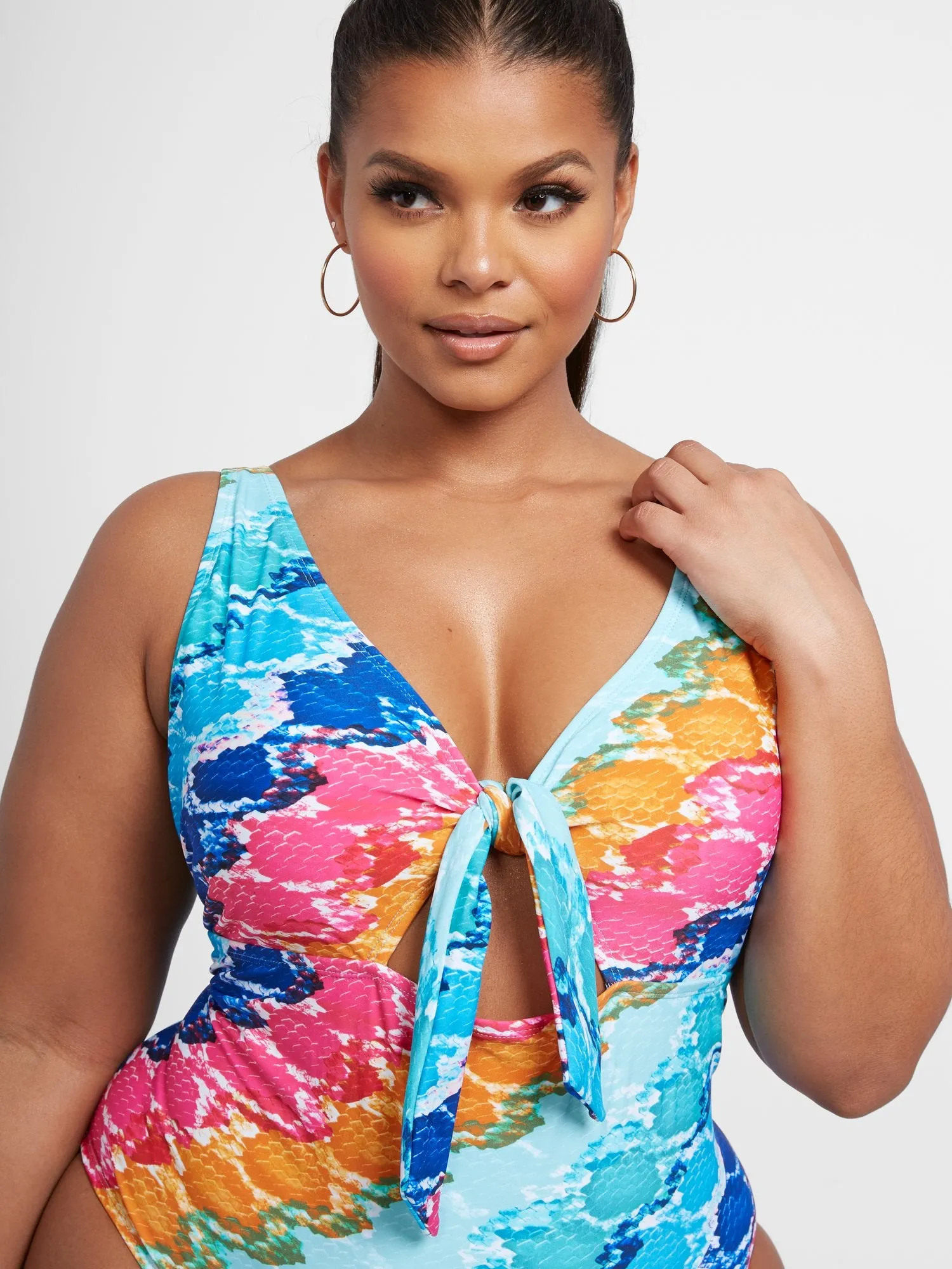 Amanda Multicolor Snake Print One-Piece Swimsuit