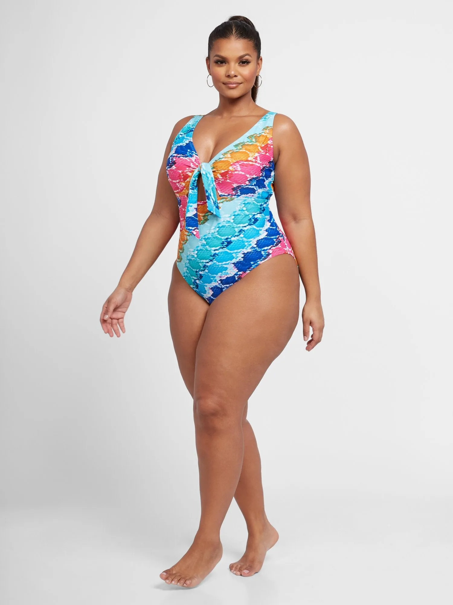 Amanda Multicolor Snake Print One-Piece Swimsuit