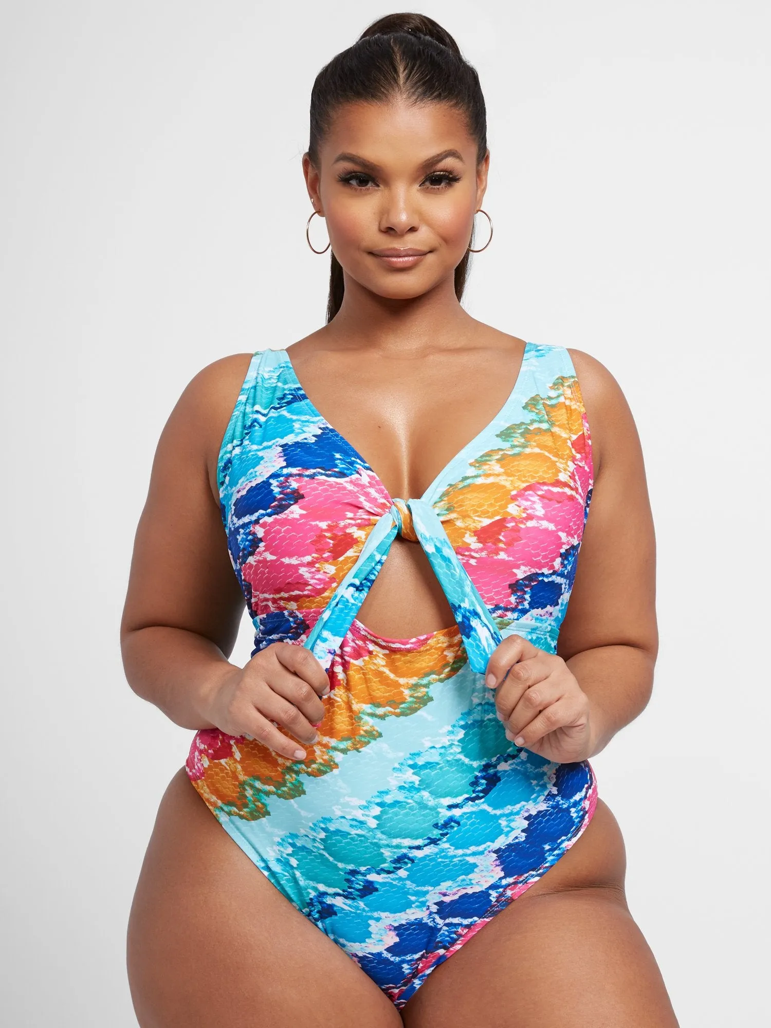 Amanda Multicolor Snake Print One-Piece Swimsuit