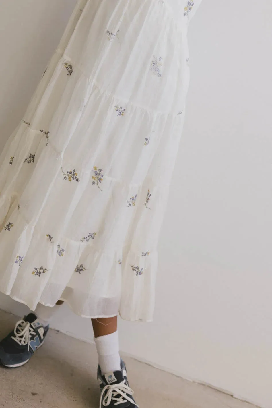 Ari Embroidered Floral Midi Dress