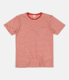 Armor Lux Heritage Striped Pocket T-Shirt - Orange Henna / Nature