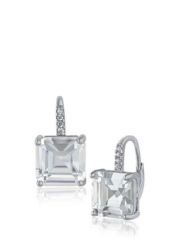 Asscher CZ Drop Ear