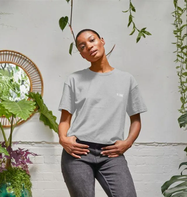 B-Relaxed Crop T-Shirt Grey