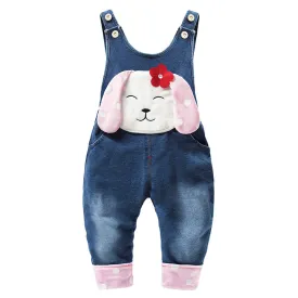 Baby Jean Overalls 3D Cartoon Dog Pattern