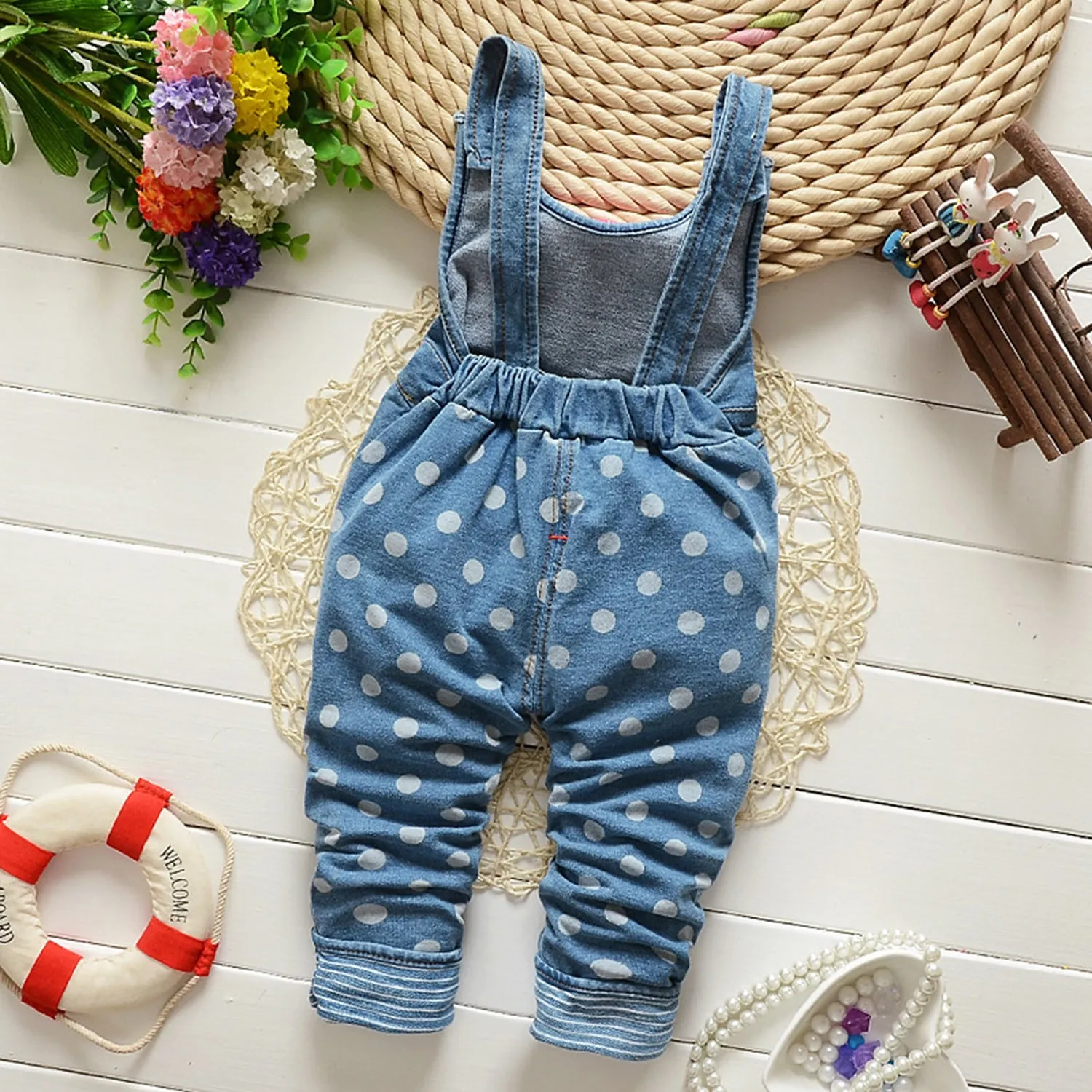 Baby Thermal 3D Cartoon Soft Knitted Wearproof Jeans Overalls