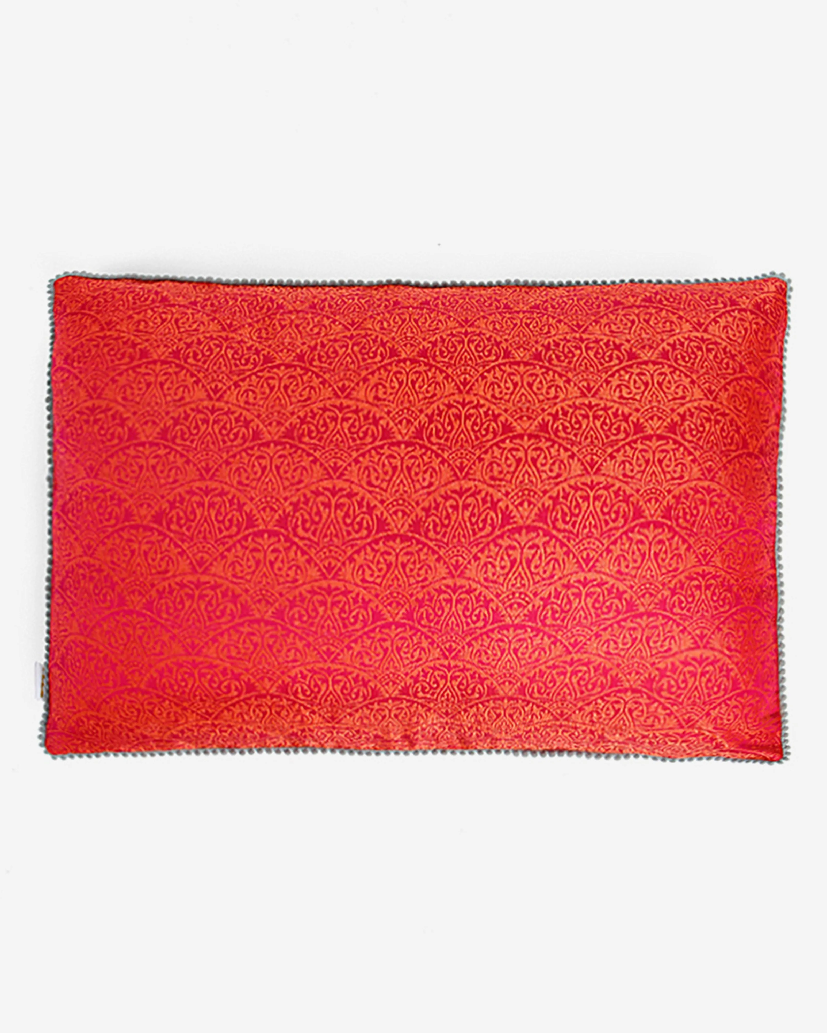 Bageecha Satin Brocade Silk Cushion Cover