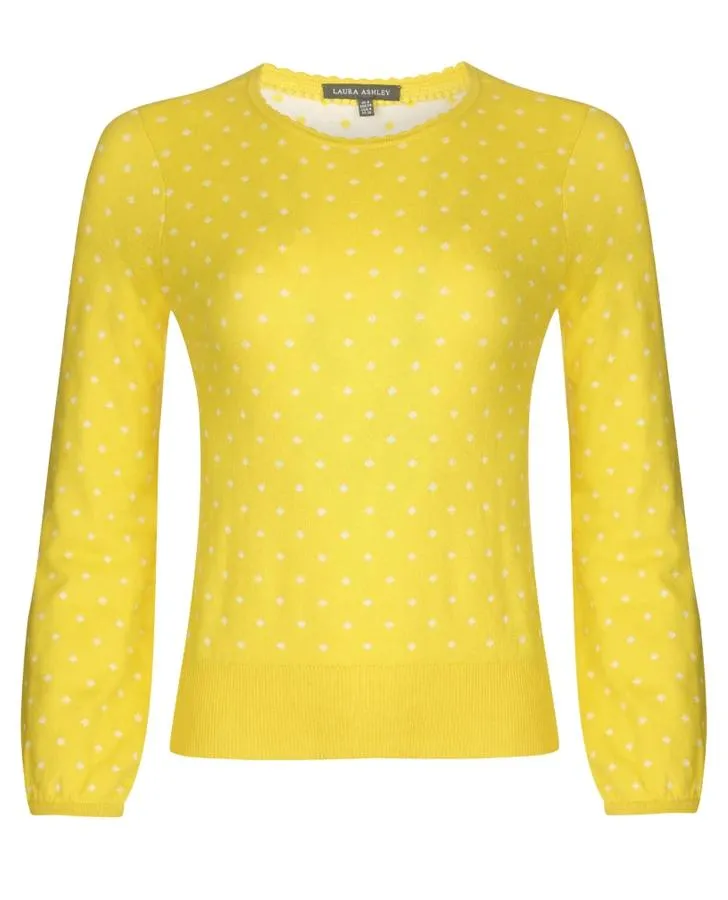 Bell Sleeve Jacquard Spot Sweater