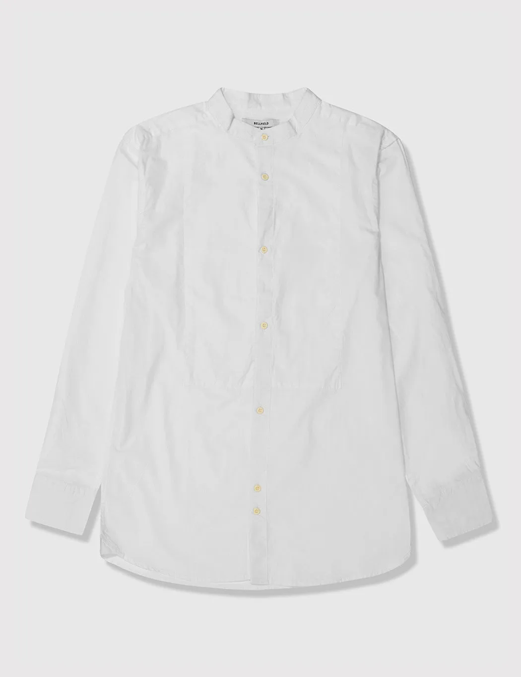 Bellfield Principle Longline Grandad Shirt - White