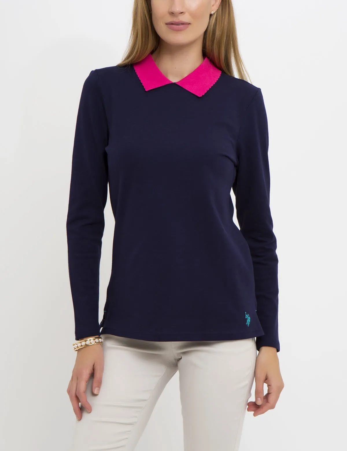 BIRDEYE PETER PAN COLLAR LONG SLEEVE TOP