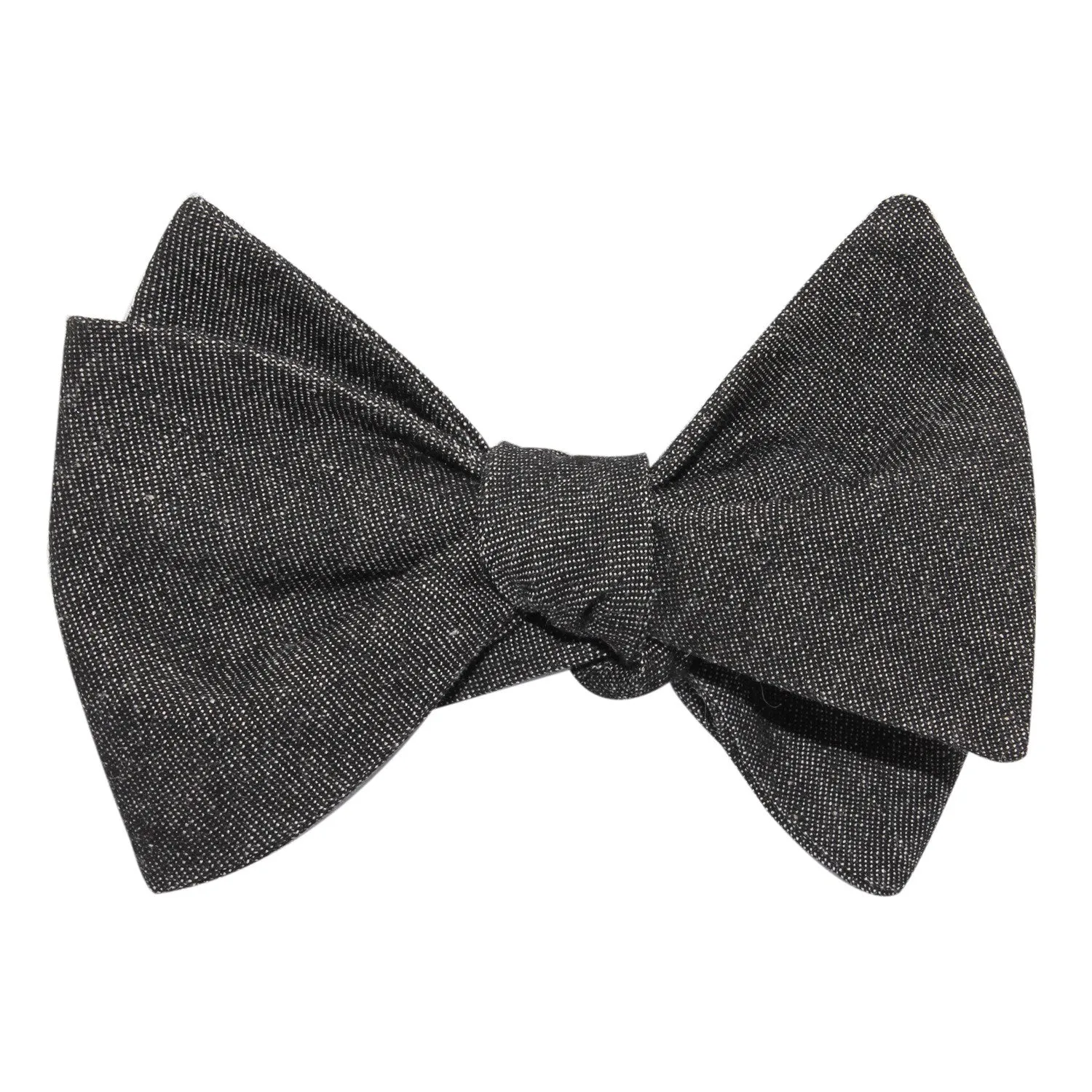 Black Denim Jeans Cotton Self Tie Bow Tie