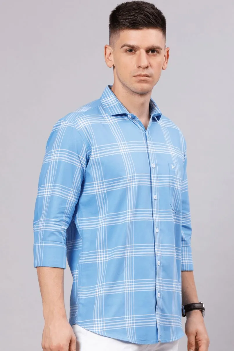 Blue Multi Line Checks - Full-Stain Proof