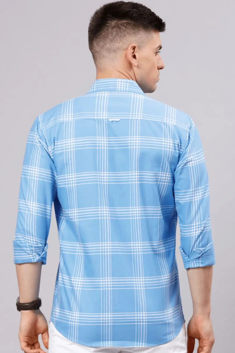 Blue Multi Line Checks - Full-Stain Proof