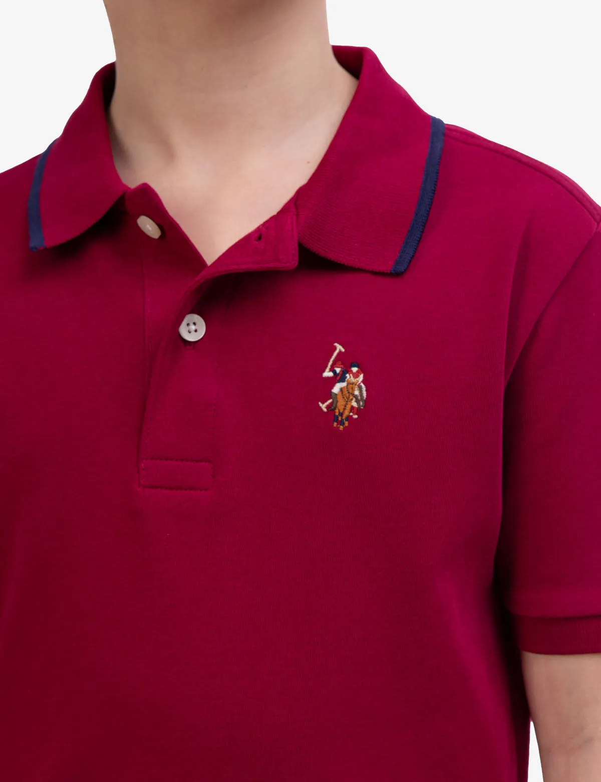 BOYS SOLID INTERLOCK POLO SHIRT