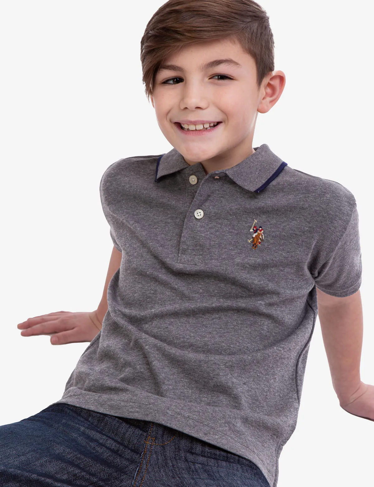 BOYS SOLID INTERLOCK POLO SHIRT