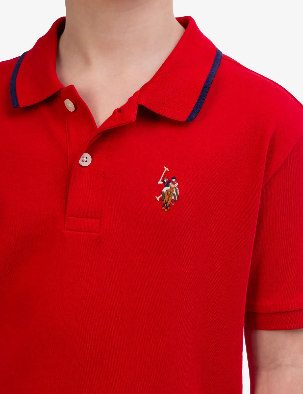 BOYS SOLID INTERLOCK POLO SHIRT