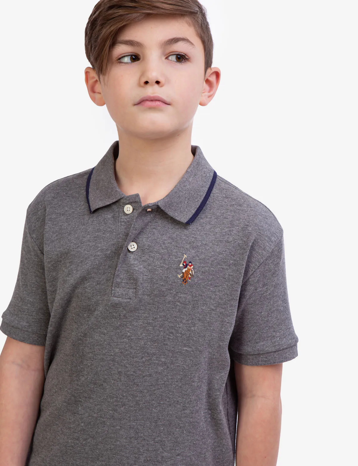 BOYS SOLID INTERLOCK POLO SHIRT