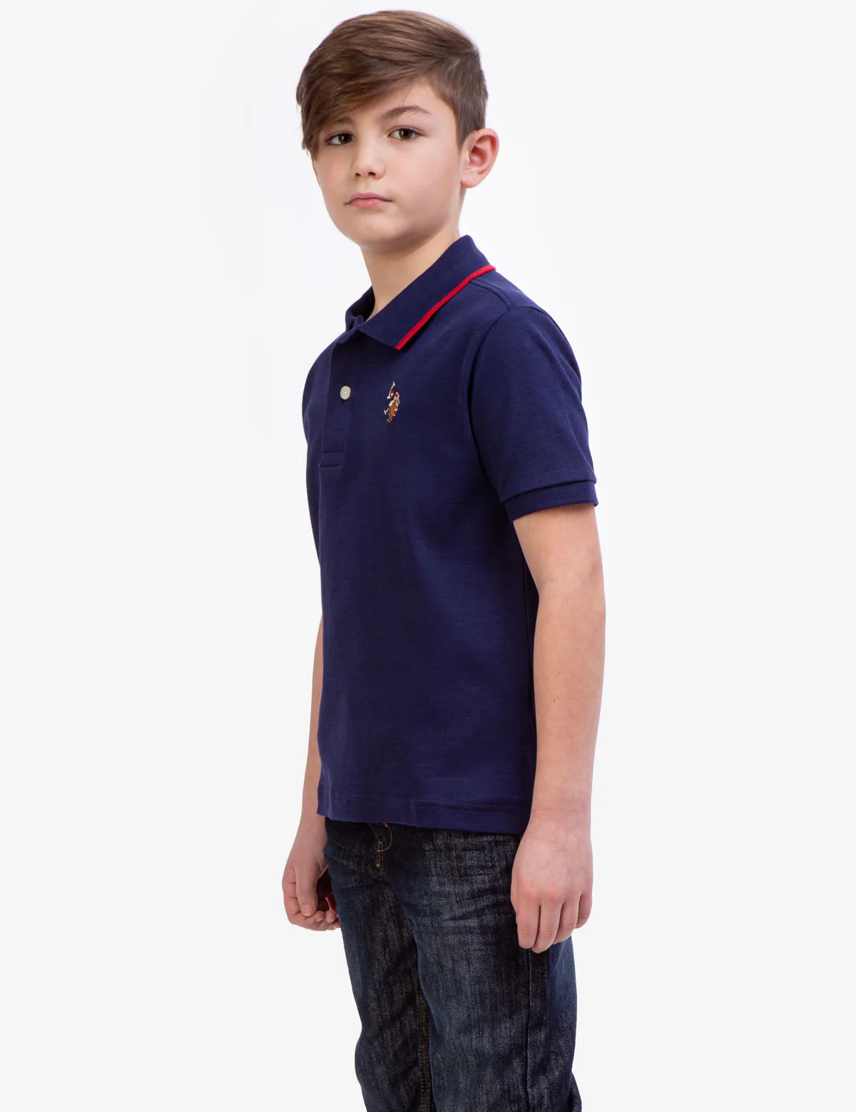 BOYS SOLID INTERLOCK POLO SHIRT