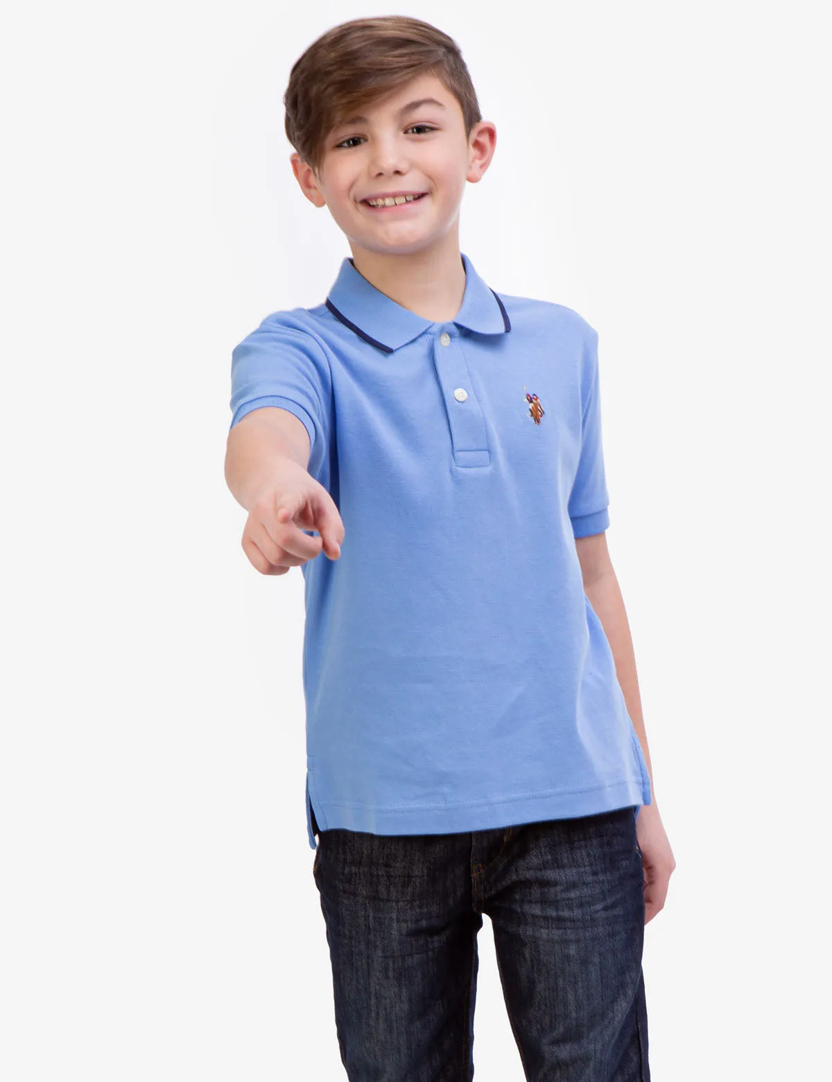 BOYS SOLID INTERLOCK POLO SHIRT