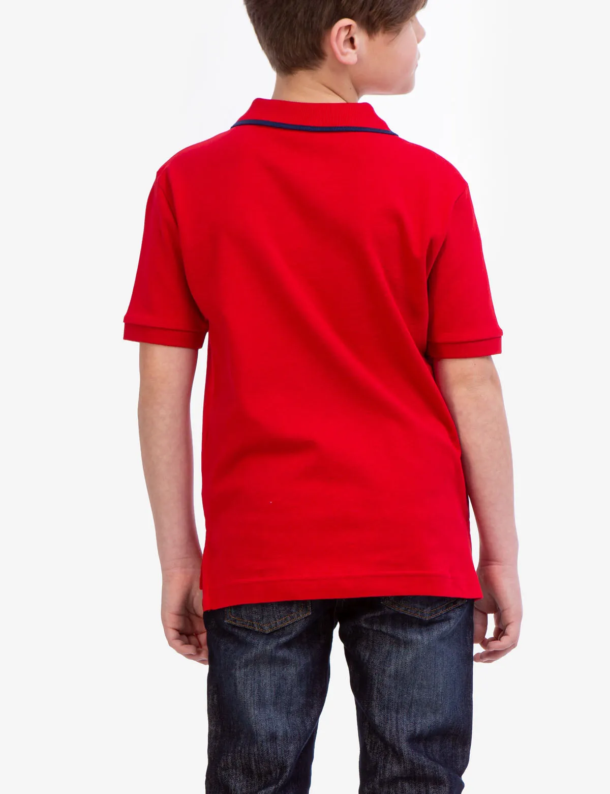 BOYS SOLID INTERLOCK POLO SHIRT