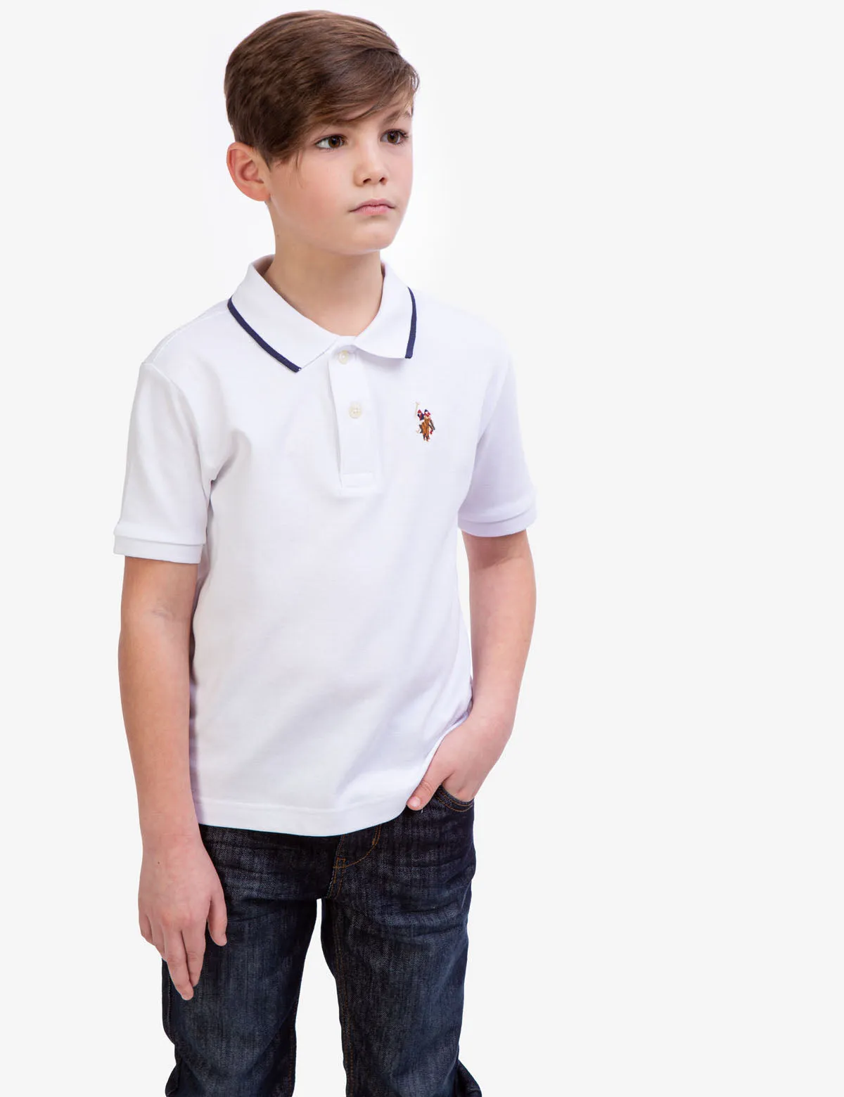 BOYS SOLID INTERLOCK POLO SHIRT