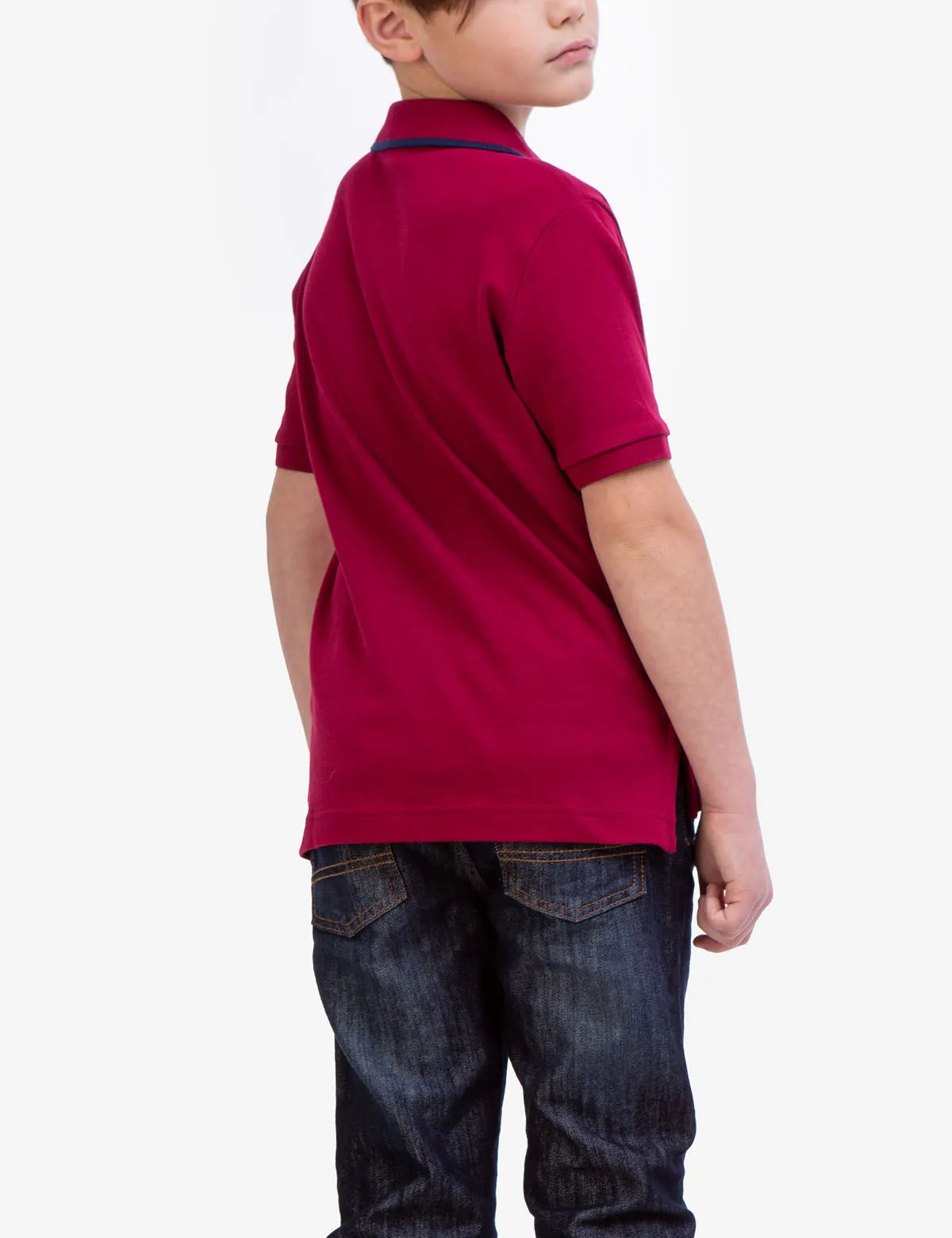 BOYS SOLID INTERLOCK POLO SHIRT