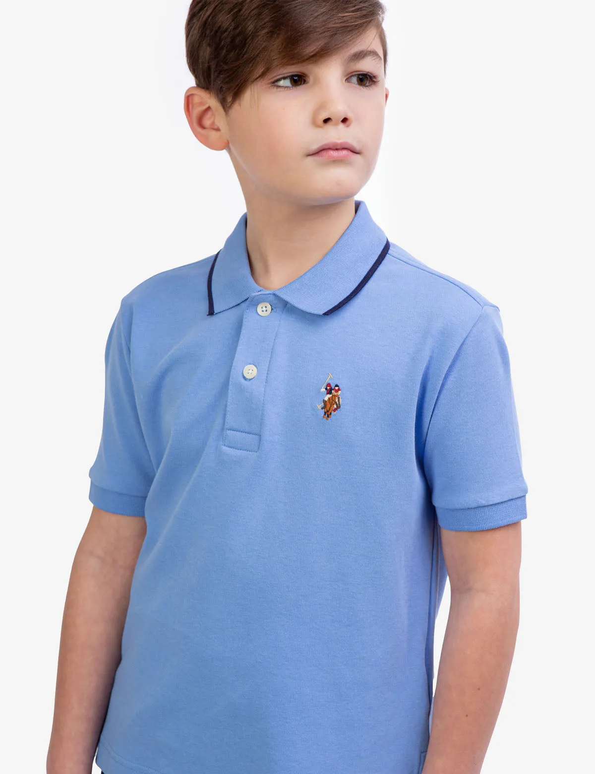 BOYS SOLID INTERLOCK POLO SHIRT