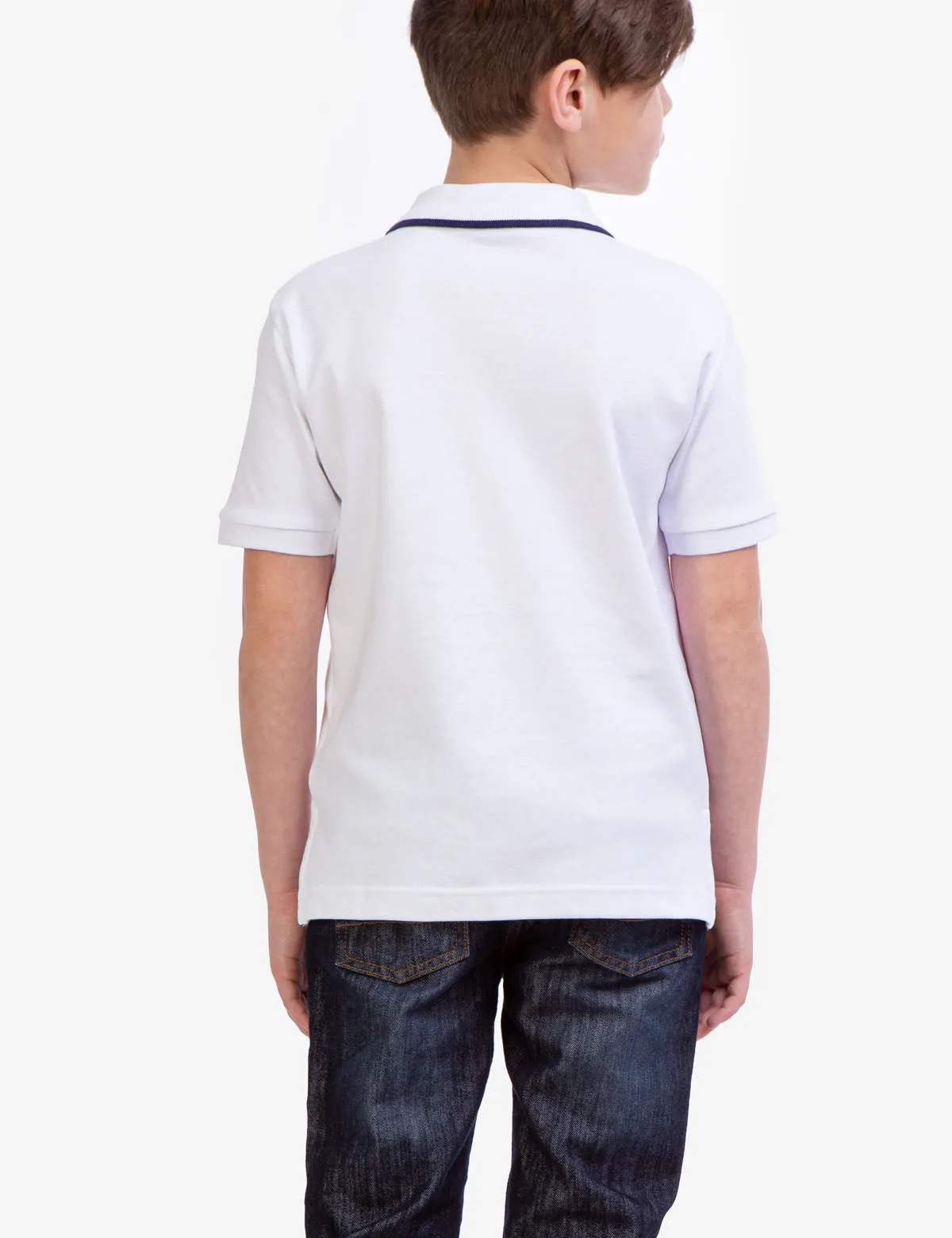 BOYS SOLID INTERLOCK POLO SHIRT