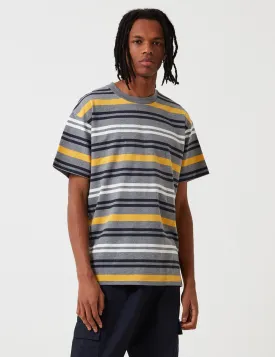 Carhartt-WIP Short Sleeve Kress Stripe Shirt - Dark Grey Heather