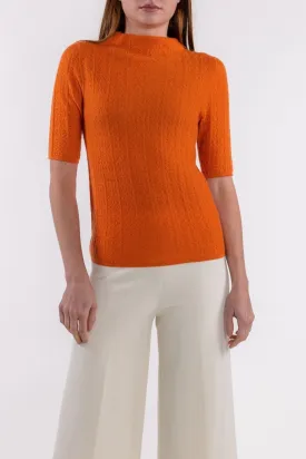 CASHMERE MESH STITCH TURTLENECK