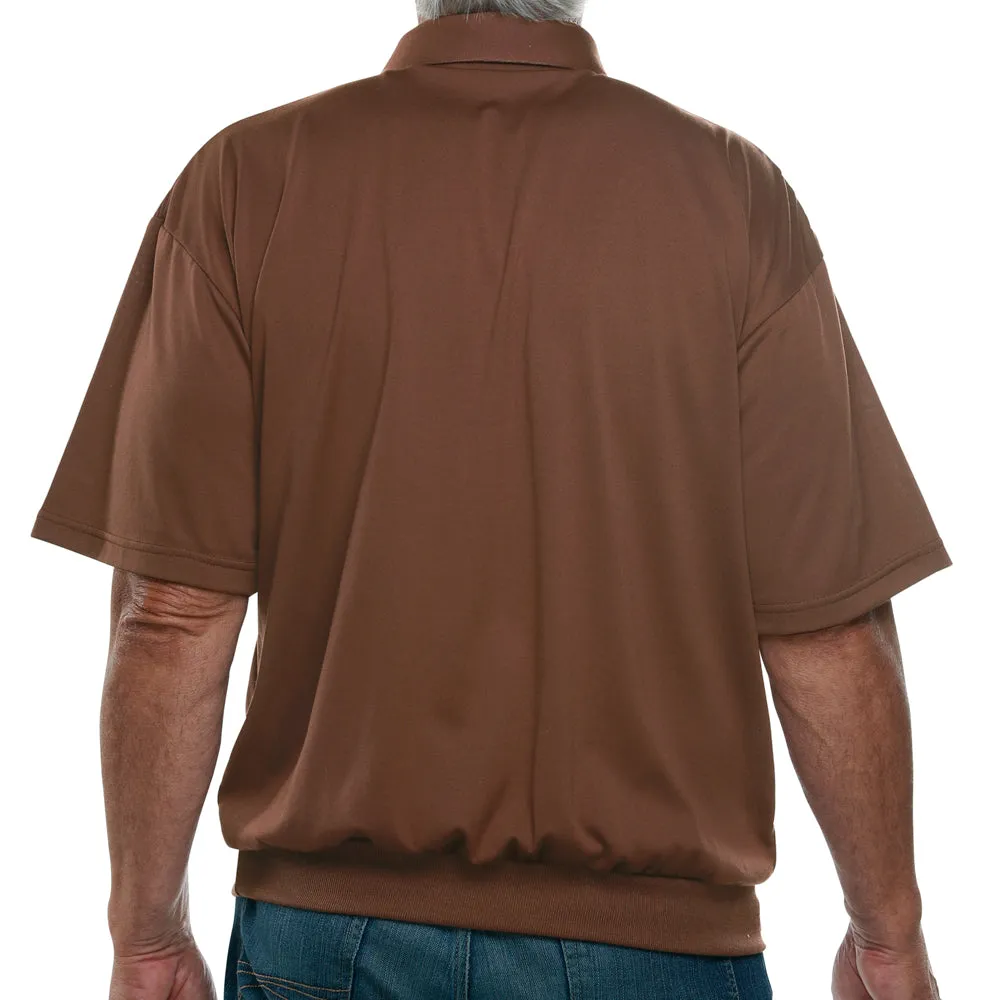 Classics by Palmland Big and Tall Short Sleeve Banded Bottom Shirt 6010-656BT Brown