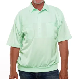 Classics by Palmland Big and Tall Short Sleeve Banded Bottom Shirt 6010-656BT Mint