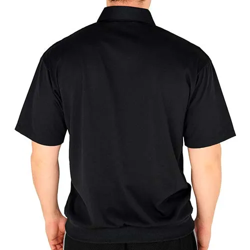 Classics by Palmland Knit Short Sleeve Banded Bottom Shirt 6010-656 Big and Tall-Black