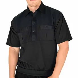 Classics by Palmland Knit Short Sleeve Banded Bottom Shirt 6010-656 Big and Tall-Black