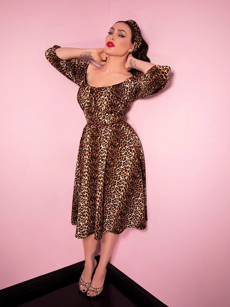 COMING BACK SOON - Vacation Dress in Vintage Leopard Print  - Vixen by Micheline Pitt