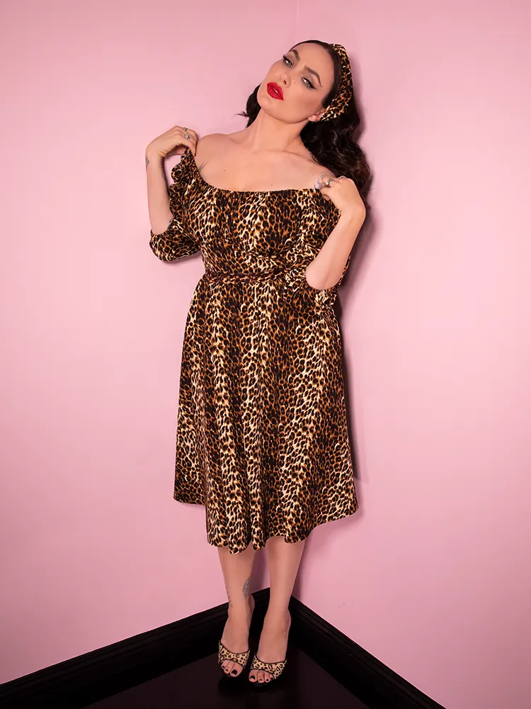 COMING BACK SOON - Vacation Dress in Vintage Leopard Print  - Vixen by Micheline Pitt