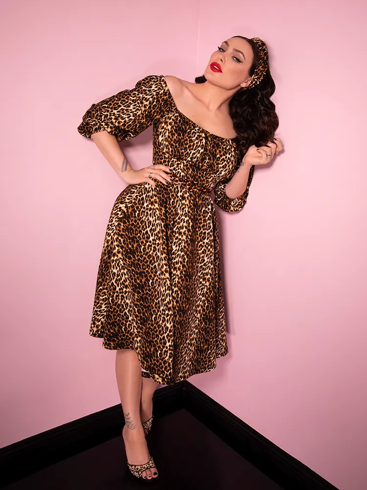 COMING BACK SOON - Vacation Dress in Vintage Leopard Print  - Vixen by Micheline Pitt