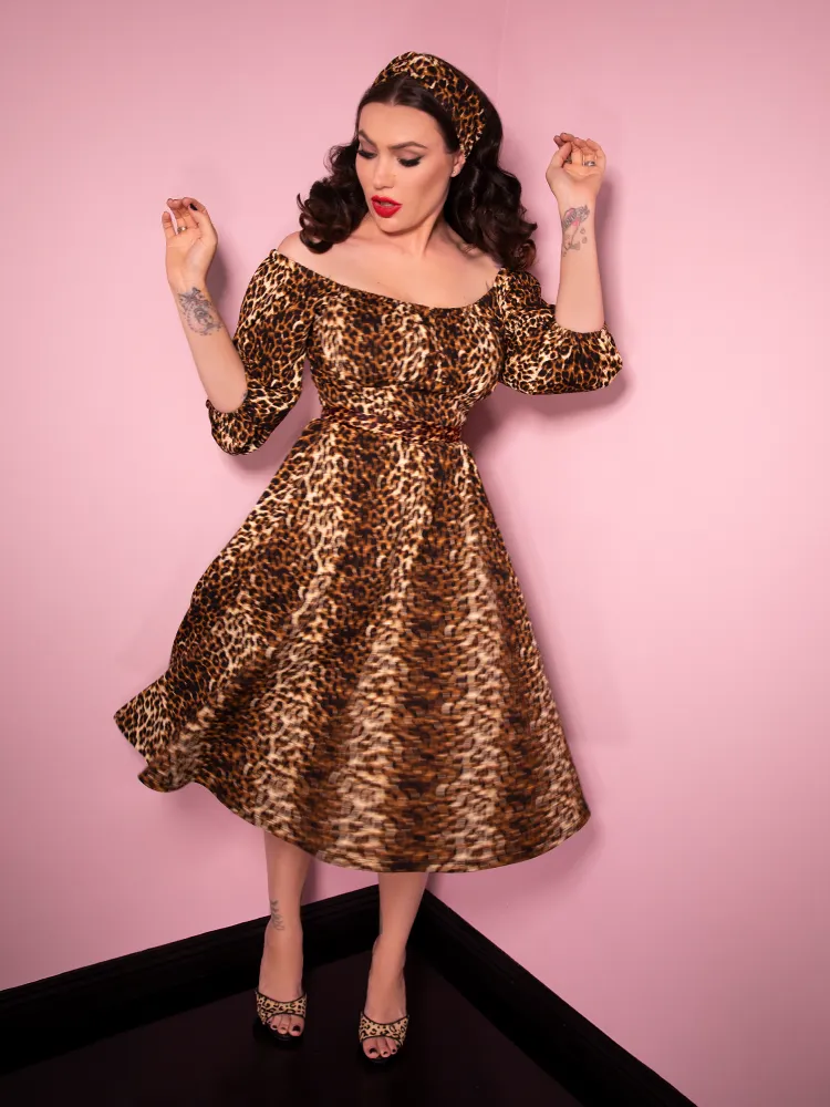 COMING BACK SOON - Vacation Dress in Vintage Leopard Print  - Vixen by Micheline Pitt