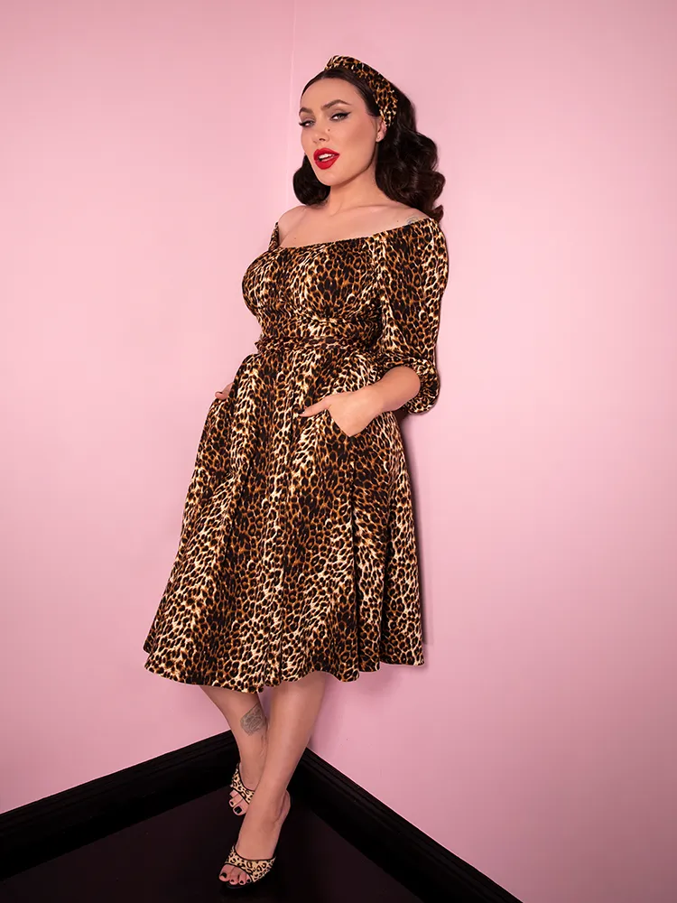 COMING BACK SOON - Vacation Dress in Vintage Leopard Print  - Vixen by Micheline Pitt