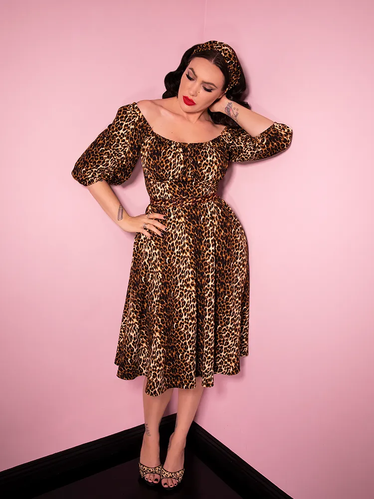 COMING BACK SOON - Vacation Dress in Vintage Leopard Print  - Vixen by Micheline Pitt