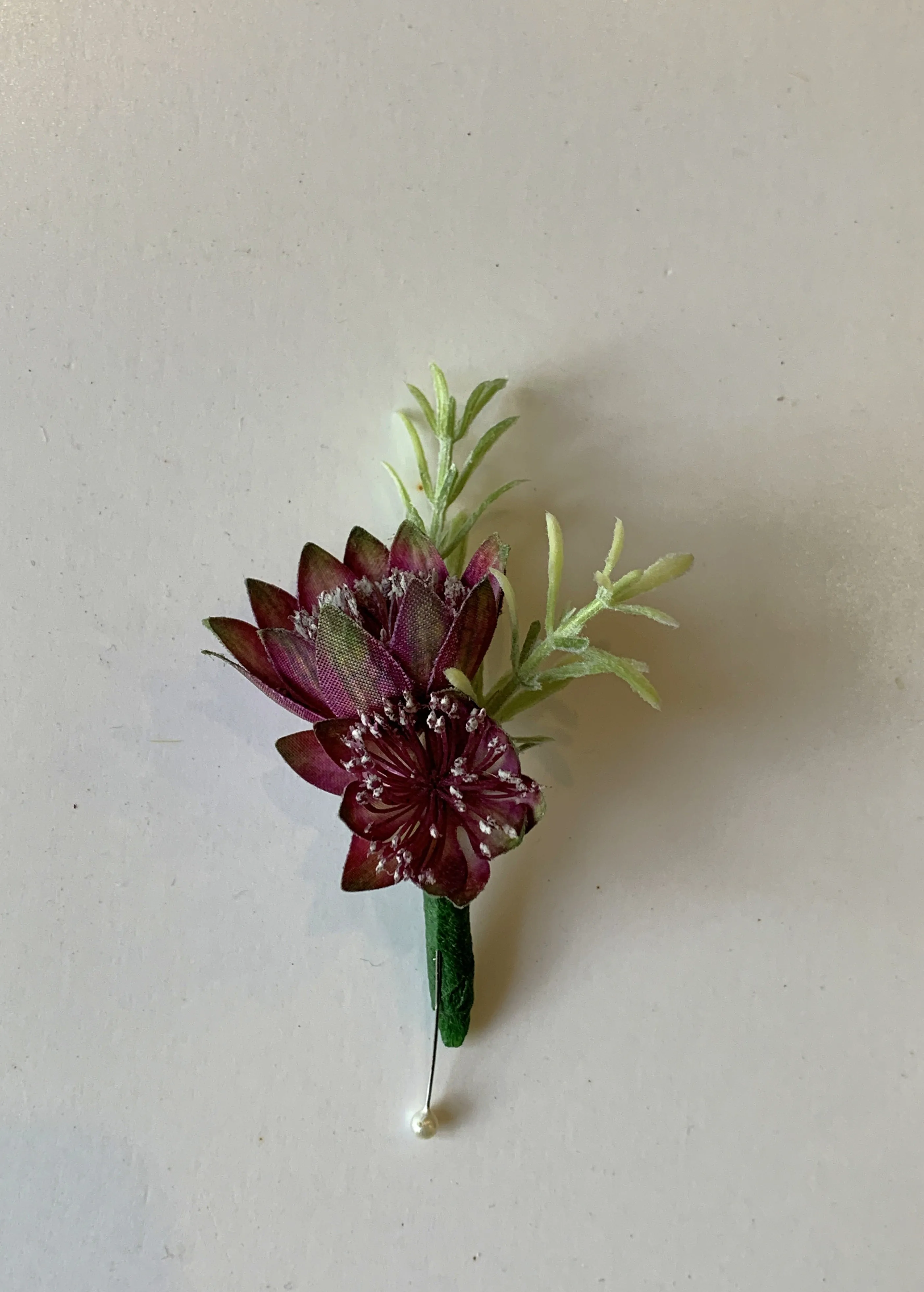 Corsage & Buttonhole - Astrantia with Greenery - CB0023 - $53/set