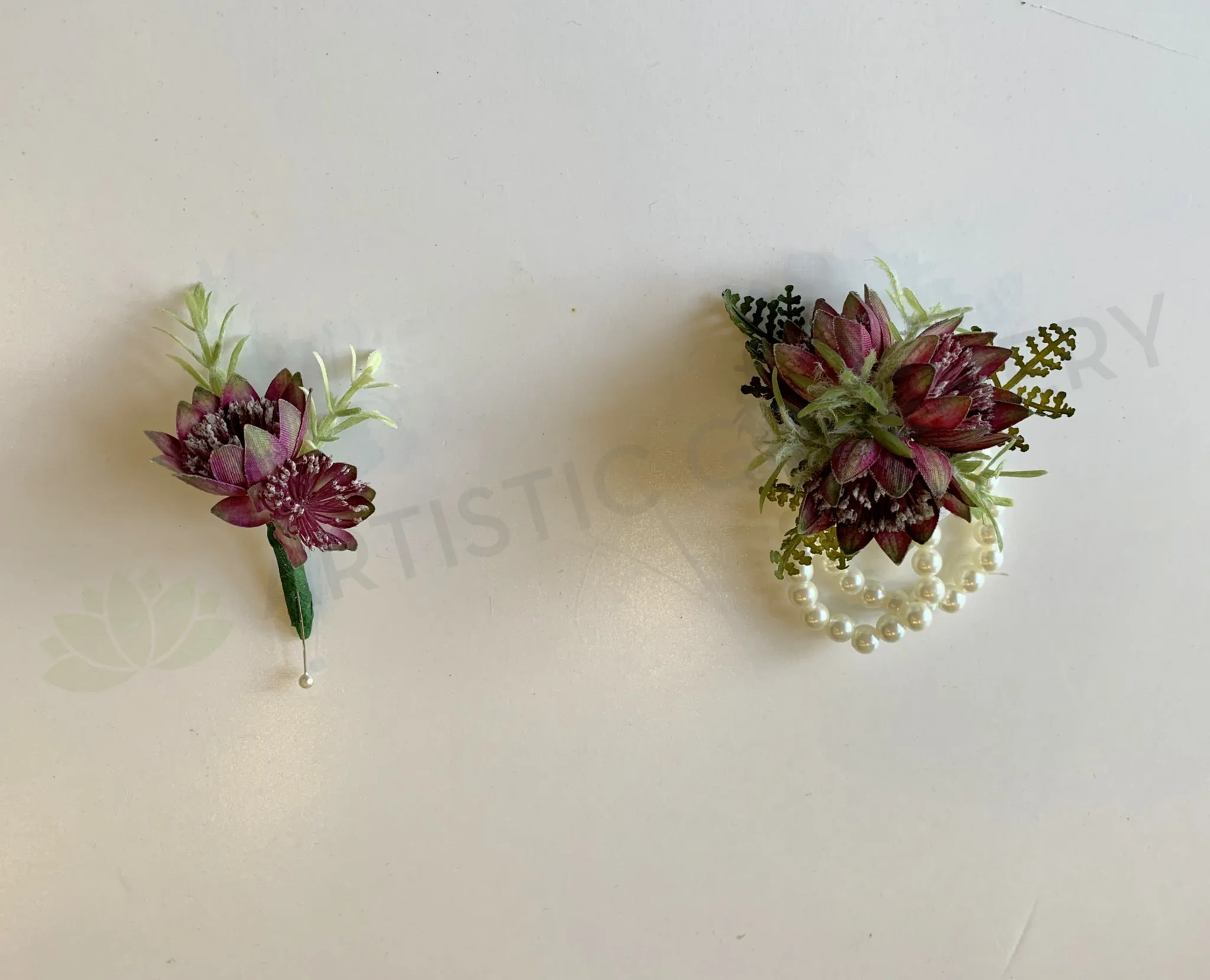 Corsage & Buttonhole - Astrantia with Greenery - CB0023 - $53/set