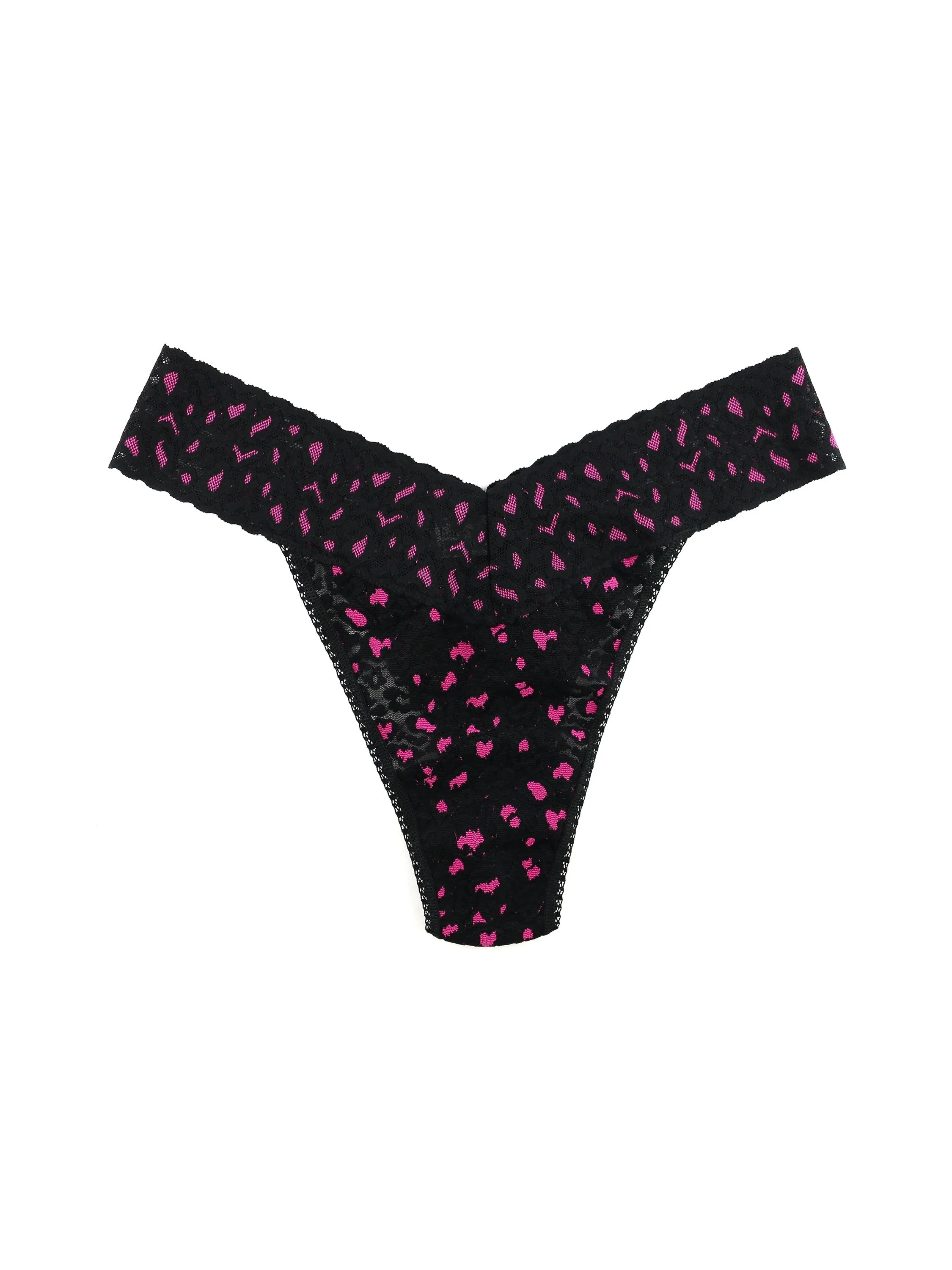 Cross-Dyed Leopard Original Rise Thong Black/Tulip Pink