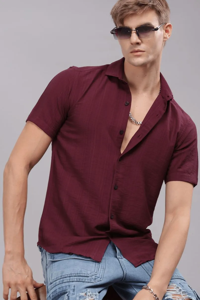 Dark Wine - Half Sleeve - Airlite Shirt