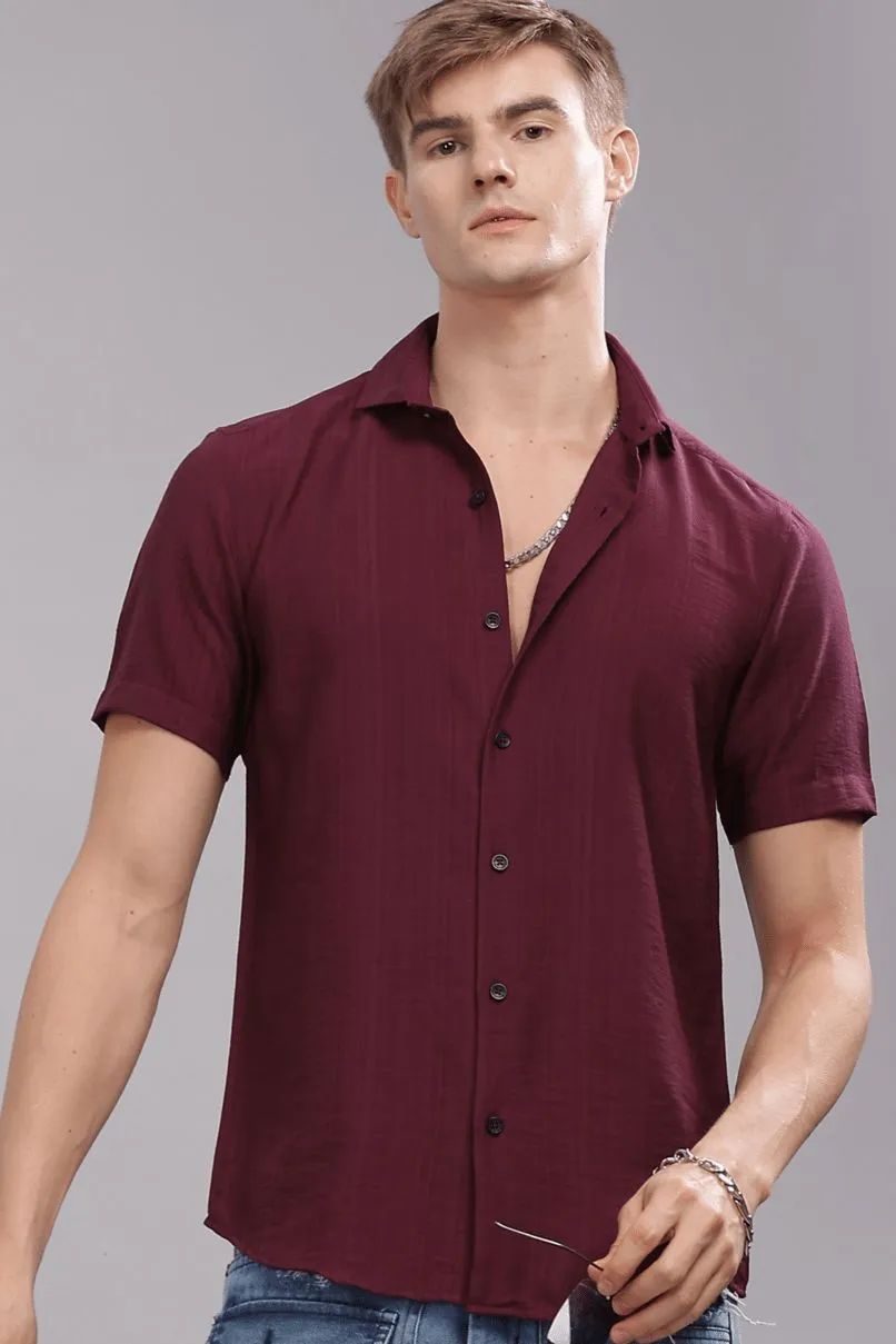 Dark Wine - Half Sleeve - Airlite Shirt