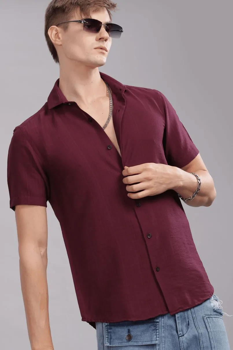 Dark Wine - Half Sleeve - Airlite Shirt