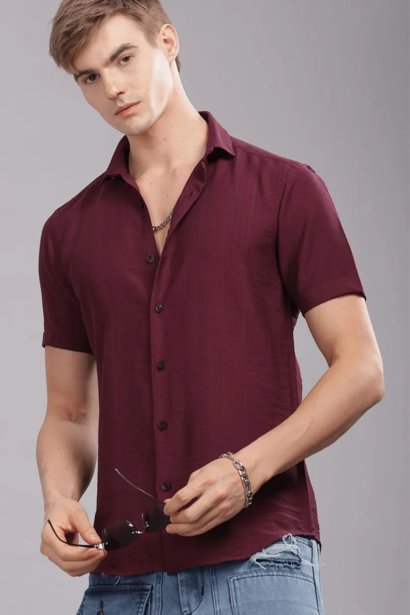 Dark Wine - Half Sleeve - Airlite Shirt